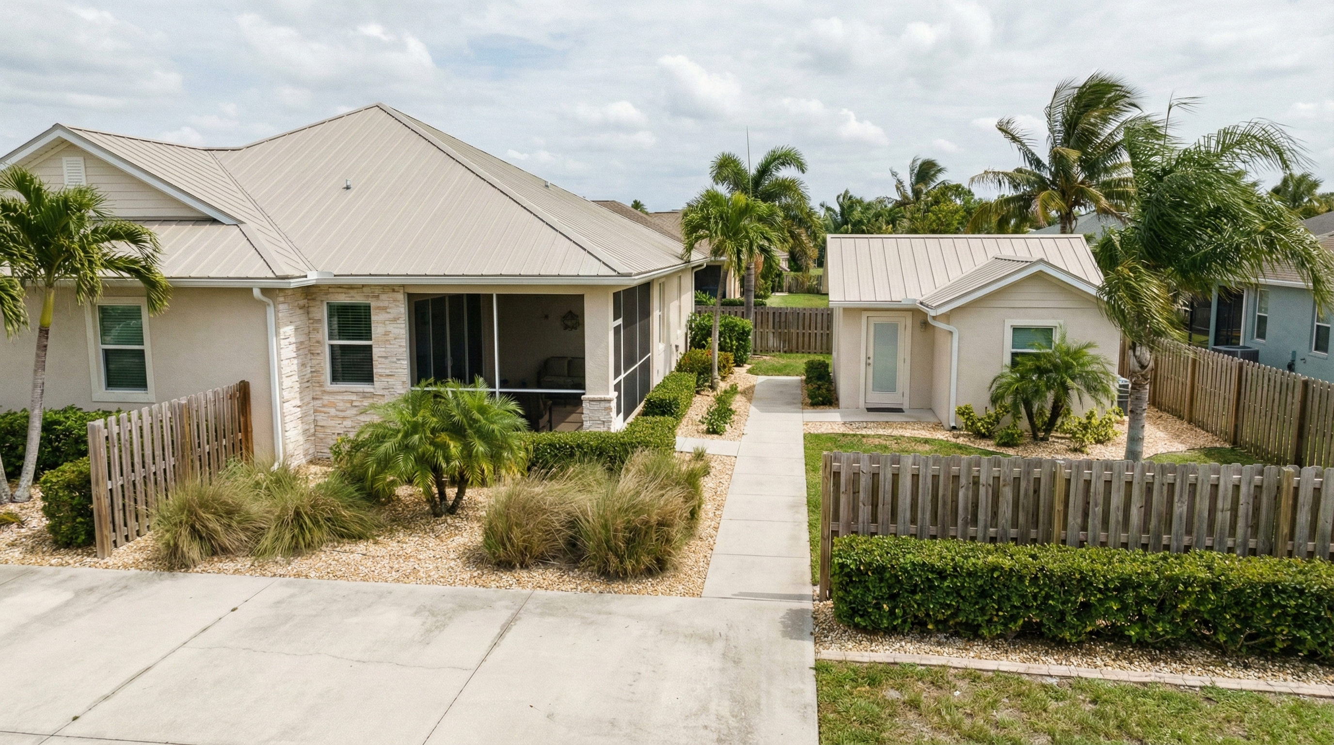 Florida home with detached ADU in backyard