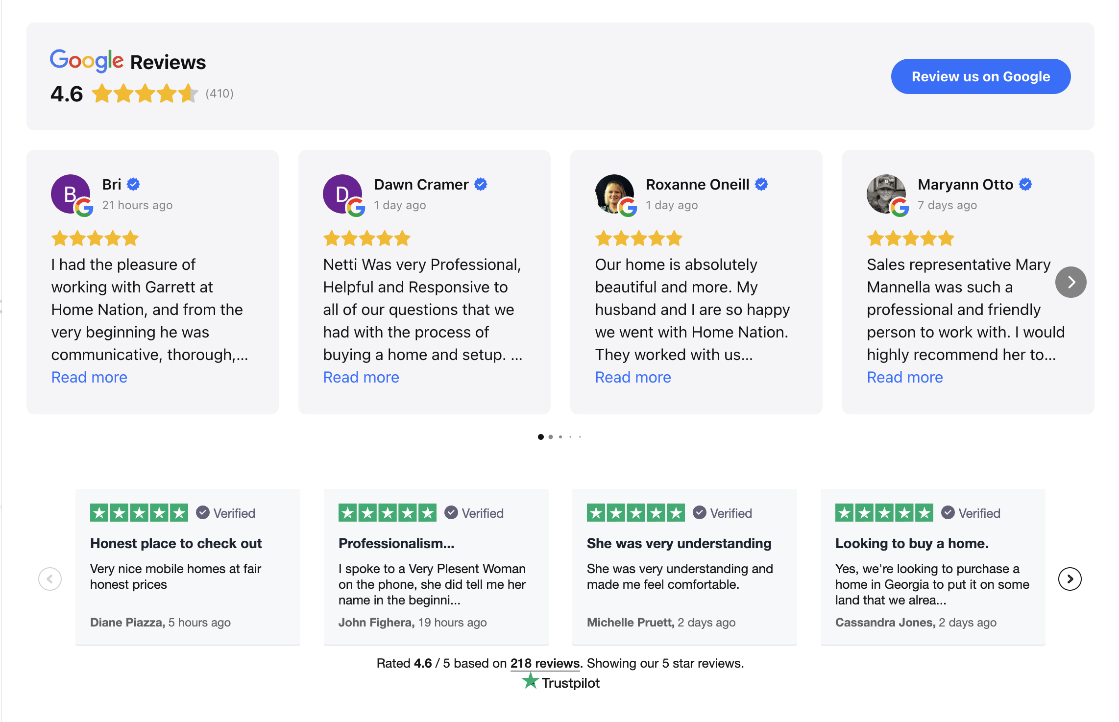 Home Nation Testimonials