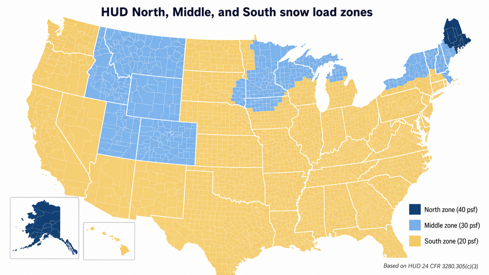 Snow Load Map Guide: Understanding the North, Middle, and South Zones